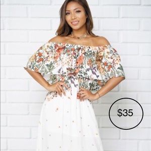 Floral White Maxi dress